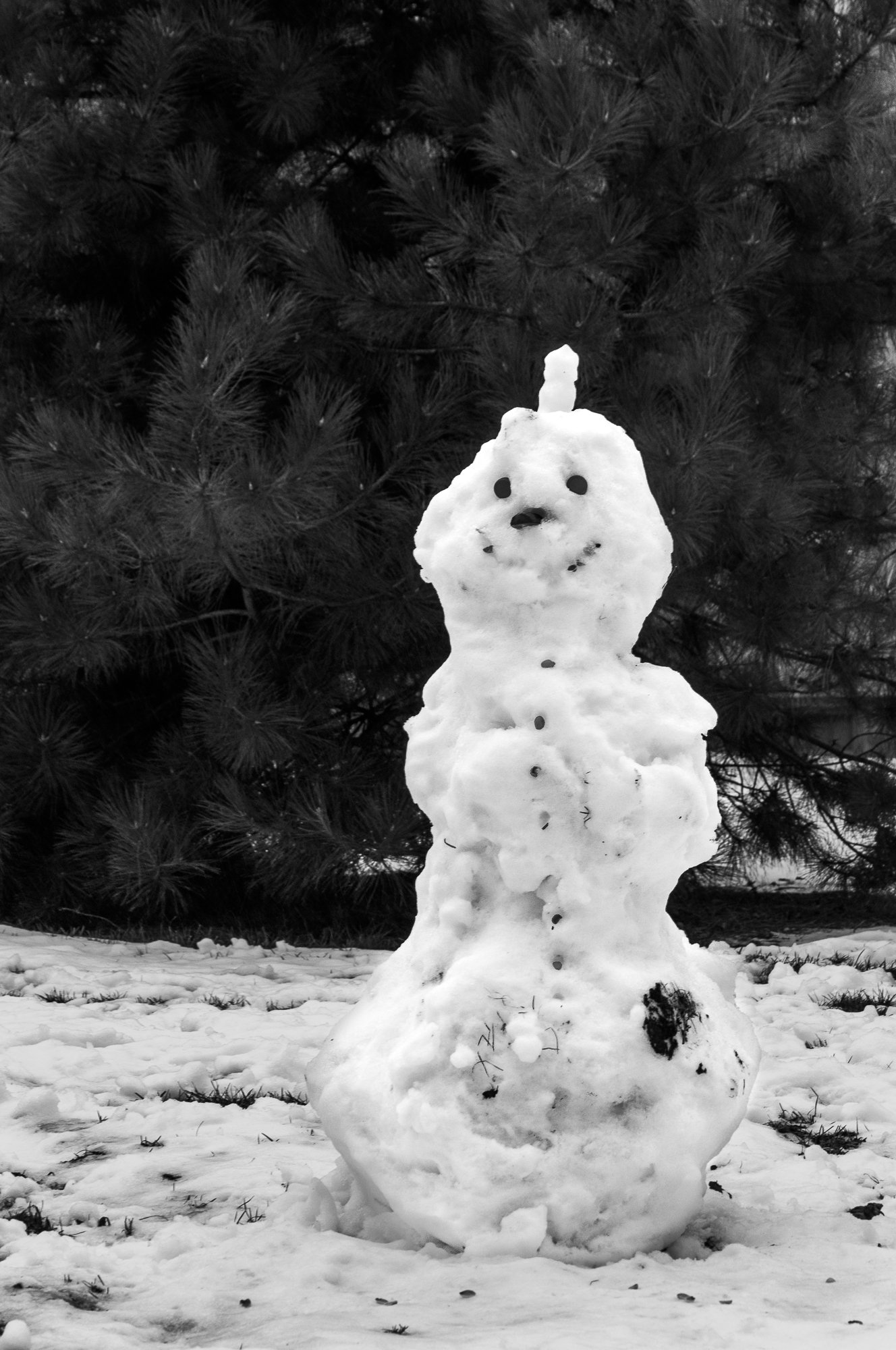 Adam Mazek Photography. Warsaw 2018. Minimalism. Snowman. Happiness. Dickhead.
