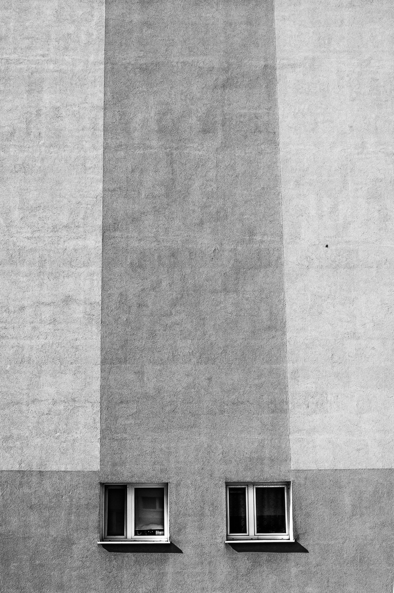 Adam Mazek Photography Warsaw 2017. Minimalism. Double windows on the wall. Concrete. "Negation of the End." Inspired by Sheeler. "Negacja Końca"