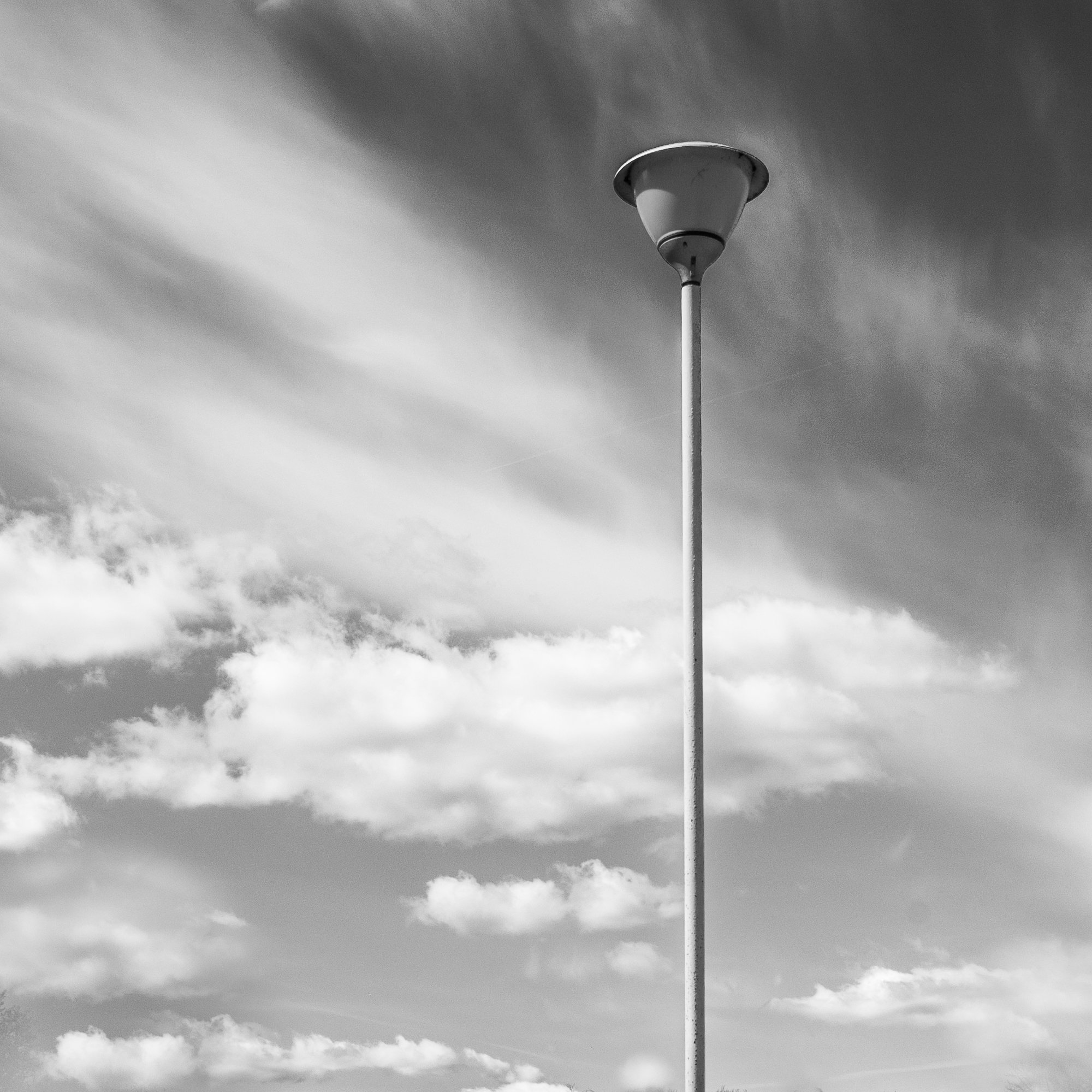 Adam Mazek Photography Warsaw 2017. Street lamps and the skye. Square. Minimalism.