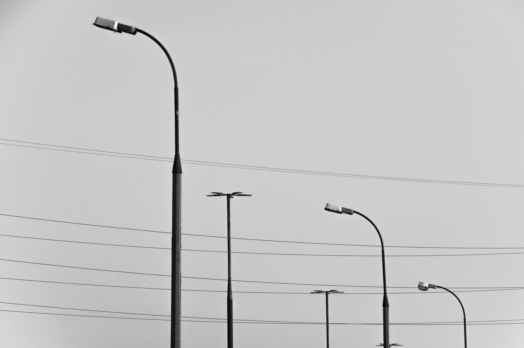Adam Mazek Photography Warsaw (Warszawa) 2020. Post: "Writing in the late afternoon." Minimalism. Street lamps.