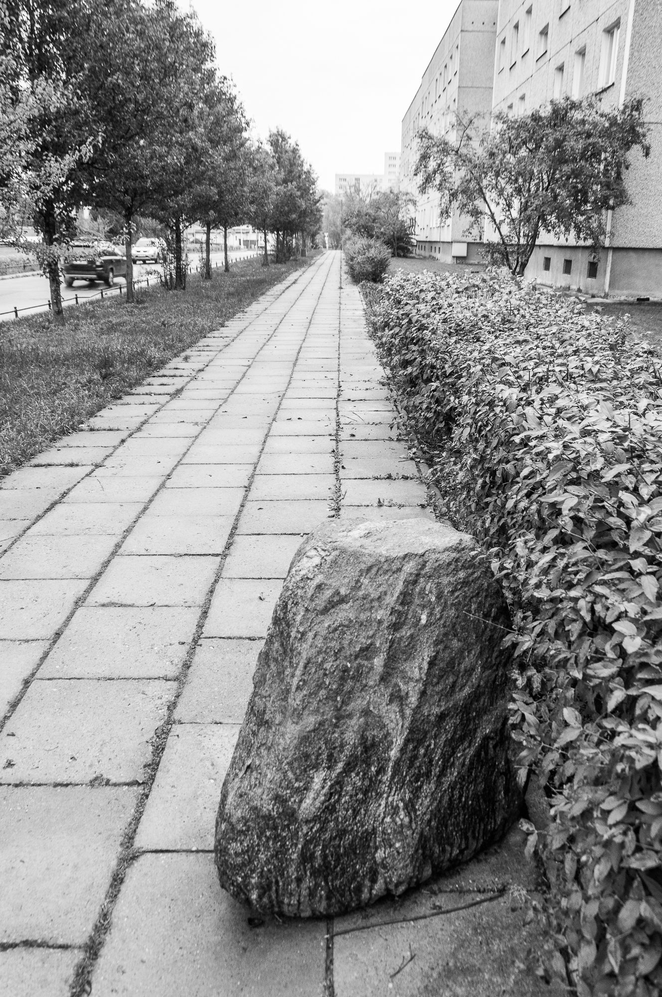 Adam Mazek Photography 2020. Warsaw Street Photography. Post: "Conversation with a stone." Minimalism.