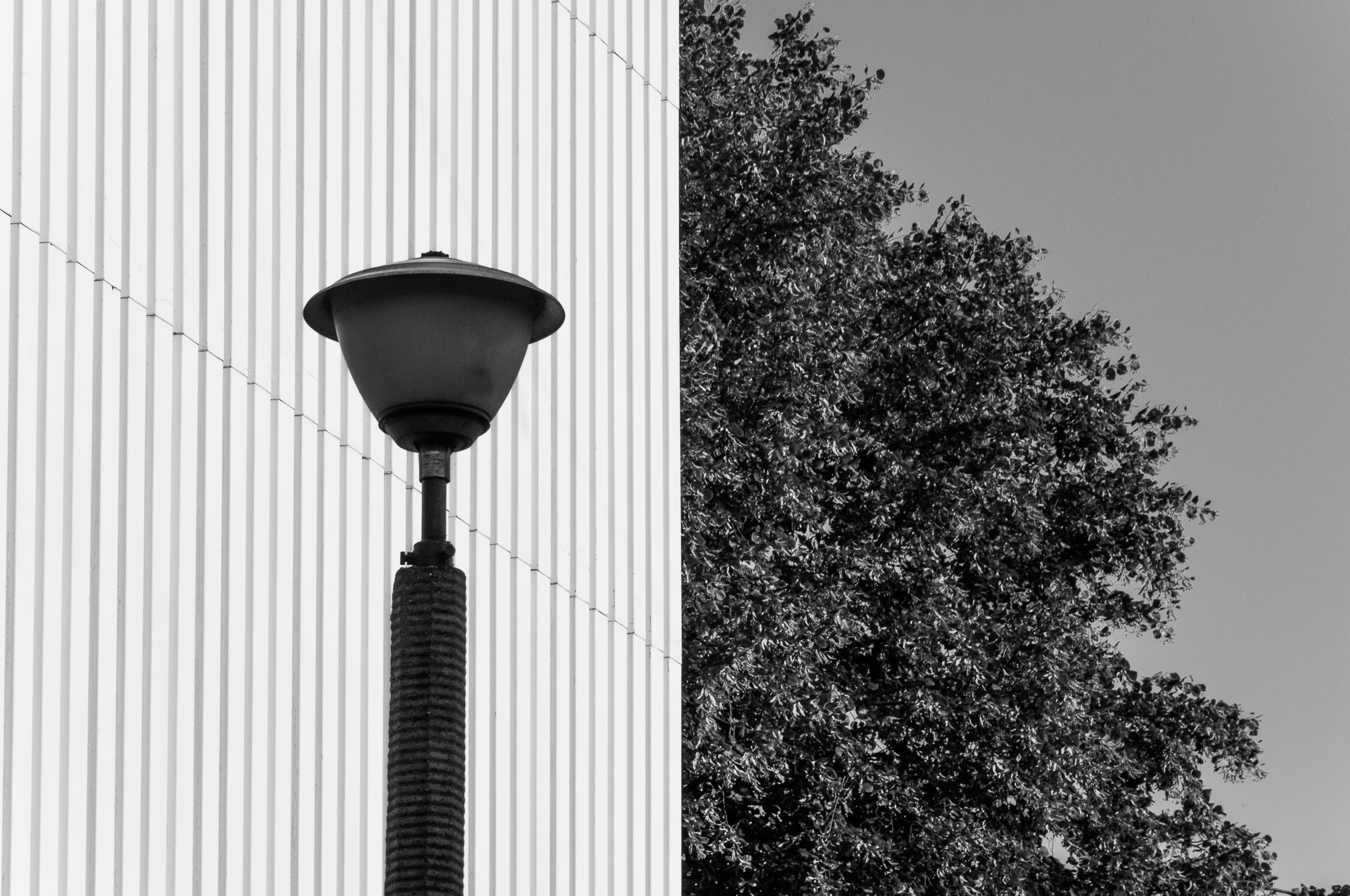 Adam Mazek Photography 2021. Warsaw Street Photography. Post: "An endless task." Minimalism. Street lamp.