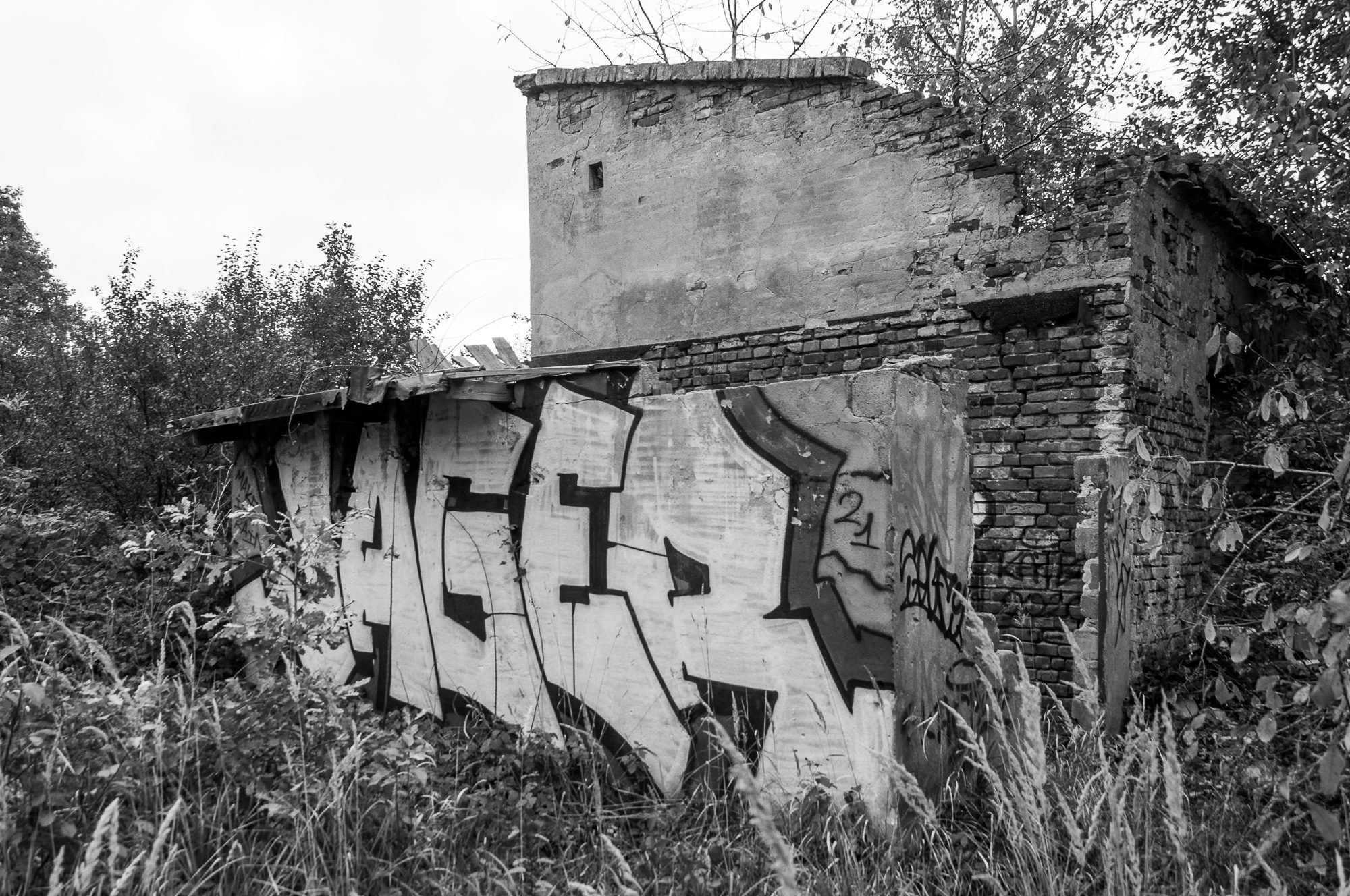 Adam Mazek Photography 2021. Warsaw Street Photography. Post: "Blogging." Graffiti. Minimalism.